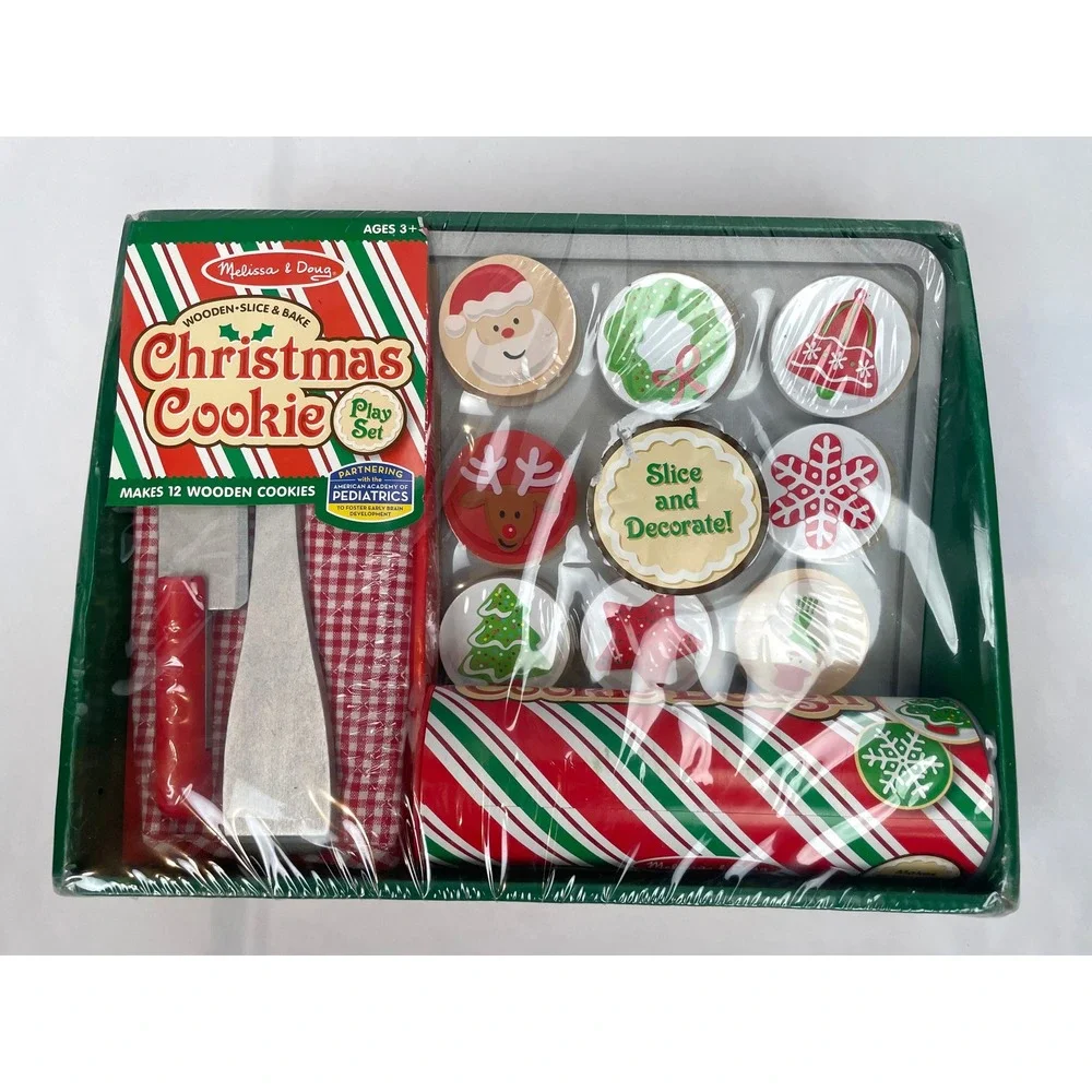 Melissa & Doug Christmas Cookie Play Set Wooden Slice Bake Toy